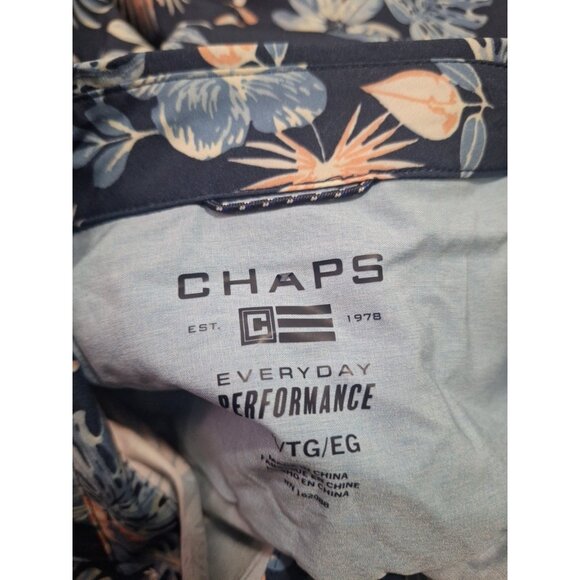 NWT Chaps Everyday Performance Mens Hawaiian AOP Short Sleeve Button Up Shirt XL - Picture 8 of 9